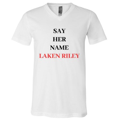 Say Her Name Laken Riley V-Neck T-Shirt