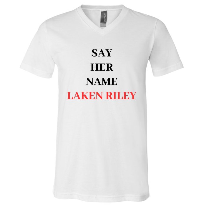 Say Her Name Laken Riley V-Neck T-Shirt