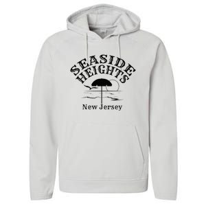 Seaside Heights New Jersey Beach Ocean Shore Boardwalk Town Performance Fleece Hoodie