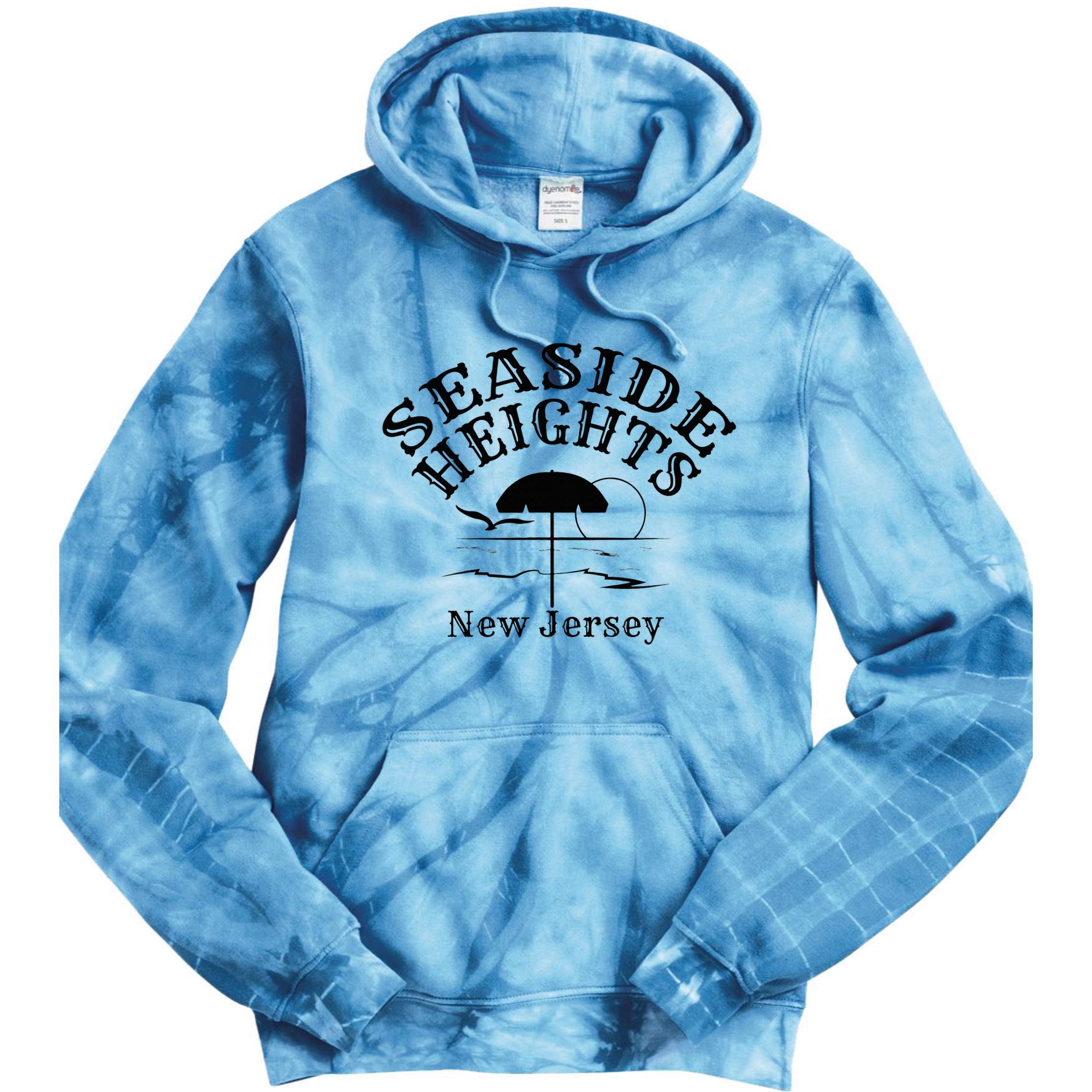 Seaside Heights New Jersey Beach Ocean Shore Boardwalk Town Tie Dye Hoodie