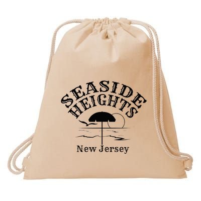 Seaside Heights New Jersey Beach Ocean Shore Boardwalk Town Drawstring Bag