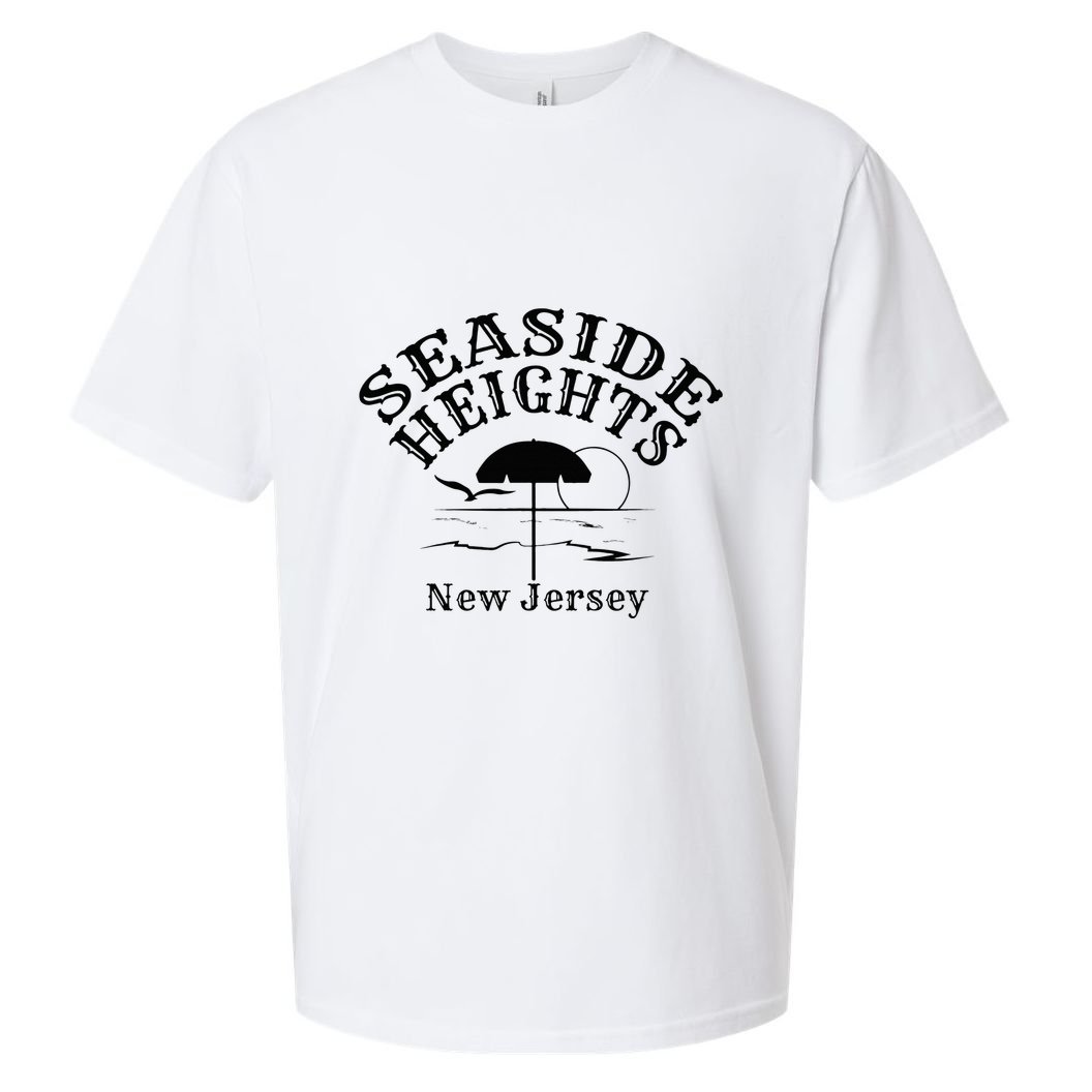 Seaside Heights New Jersey Beach Ocean Shore Boardwalk Town Sueded Cloud Jersey T-Shirt