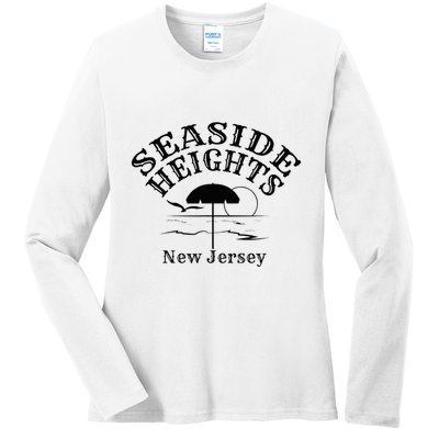 Seaside Heights New Jersey Beach Ocean Shore Boardwalk Town Ladies Long Sleeve Shirt