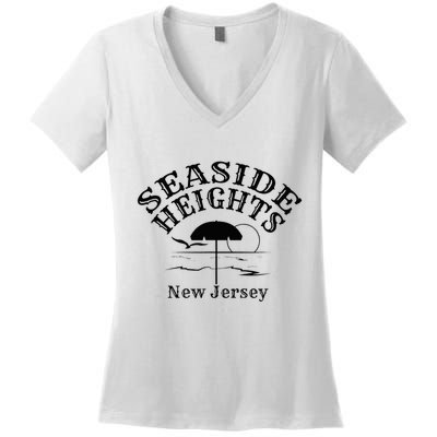 Seaside Heights New Jersey Beach Ocean Shore Boardwalk Town Women's V-Neck T-Shirt