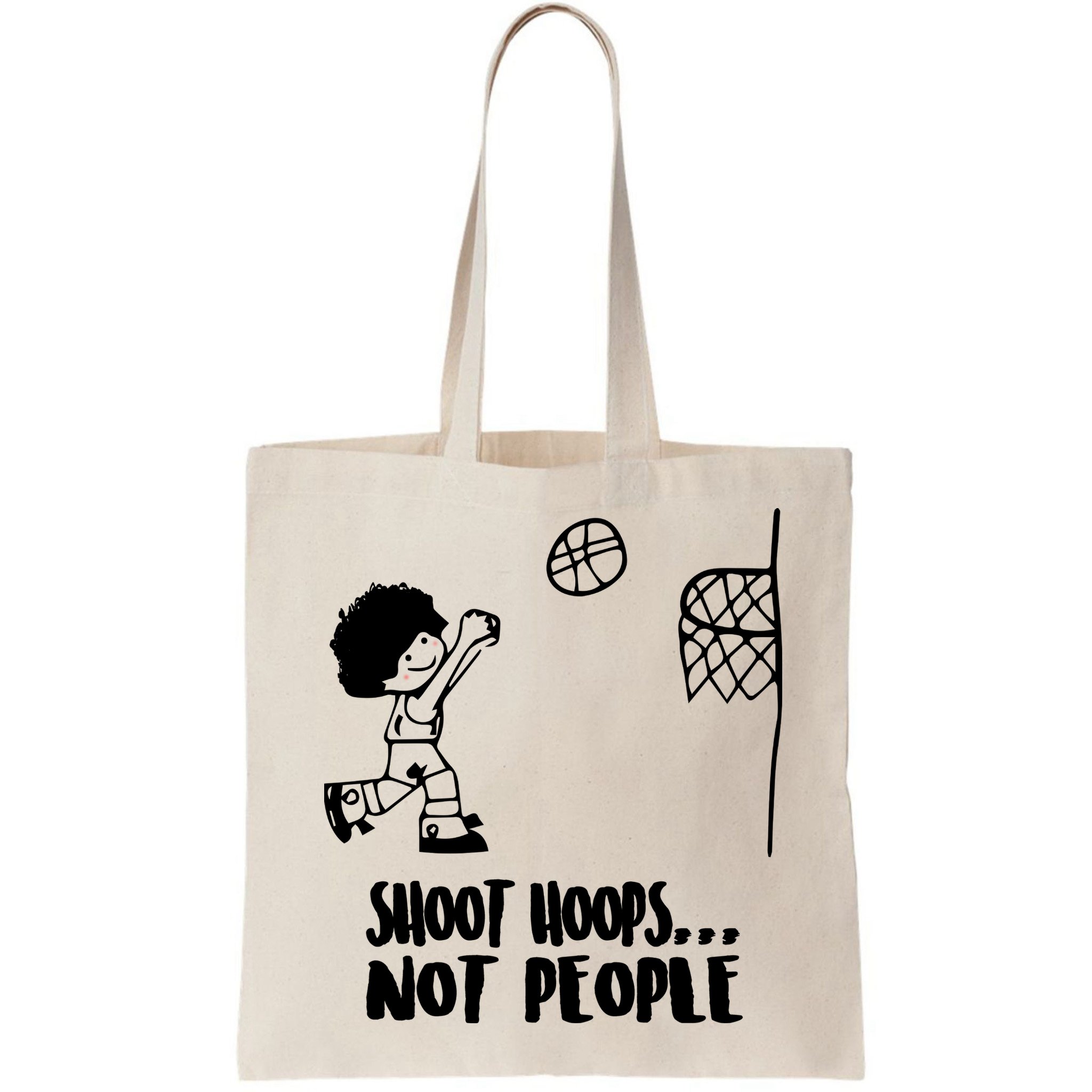 SHOOT HOOPS NOT PEOPLE Trending Quote Basketball Bag