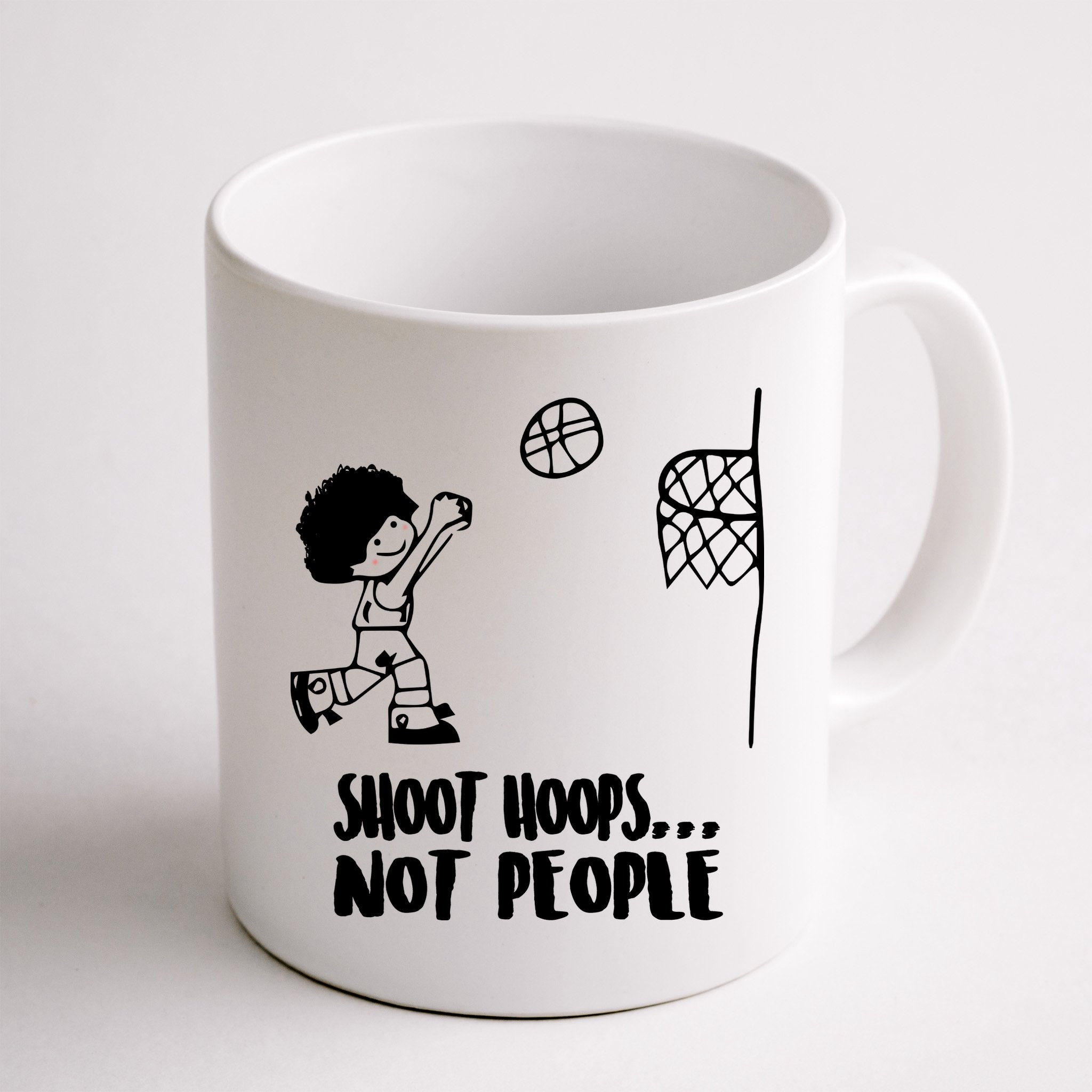 SHOOT HOOPS NOT PEOPLE Trending Quote Basketball Mug