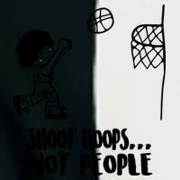 SHOOT HOOPS NOT PEOPLE Trending Quote Basketball Infant Baby Jersey Bodysuit
