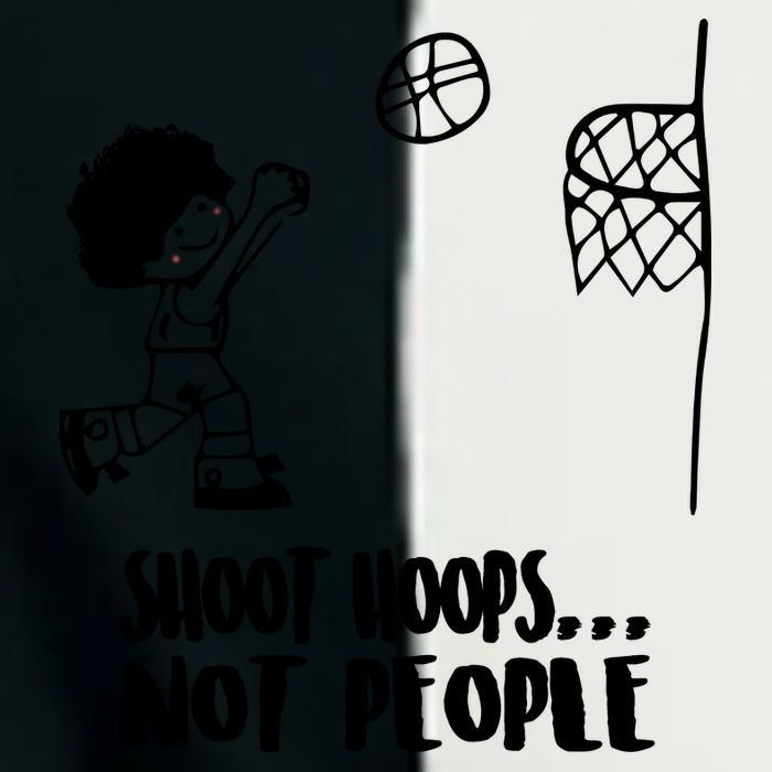 SHOOT HOOPS NOT PEOPLE Trending Quote Basketball Infant Baby Jersey Bodysuit