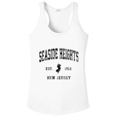 Seaside Heights New Jersey Nj Vintage Athletic Black Sports Ladies PosiCharge Competitor Racerback Tank