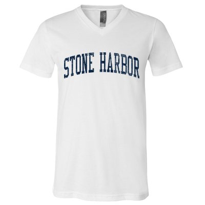 Stone Harbor Nj Vintage Athletic Sports V-Neck T-Shirt
