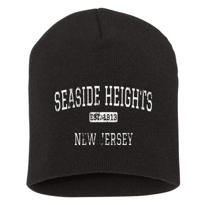 Seaside Heights New Jersey Nj Vintage Short Acrylic Beanie