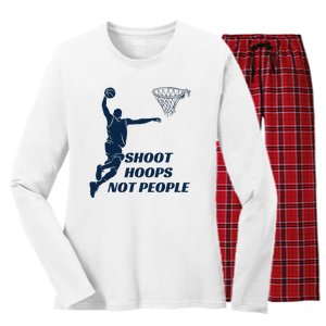 Shoot Hoops Not People Women's Long Sleeve Flannel Pajama Set 