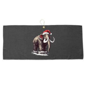 Santa Hat On Christmas Mammoth For Funny Large Microfiber Waffle Golf Towel