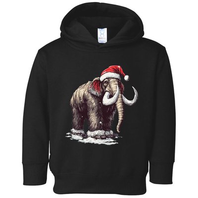 Santa Hat On Christmas Mammoth For Funny Toddler Hoodie