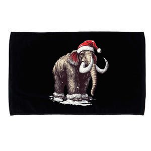 Santa Hat On Christmas Mammoth For Funny Microfiber Hand Towel