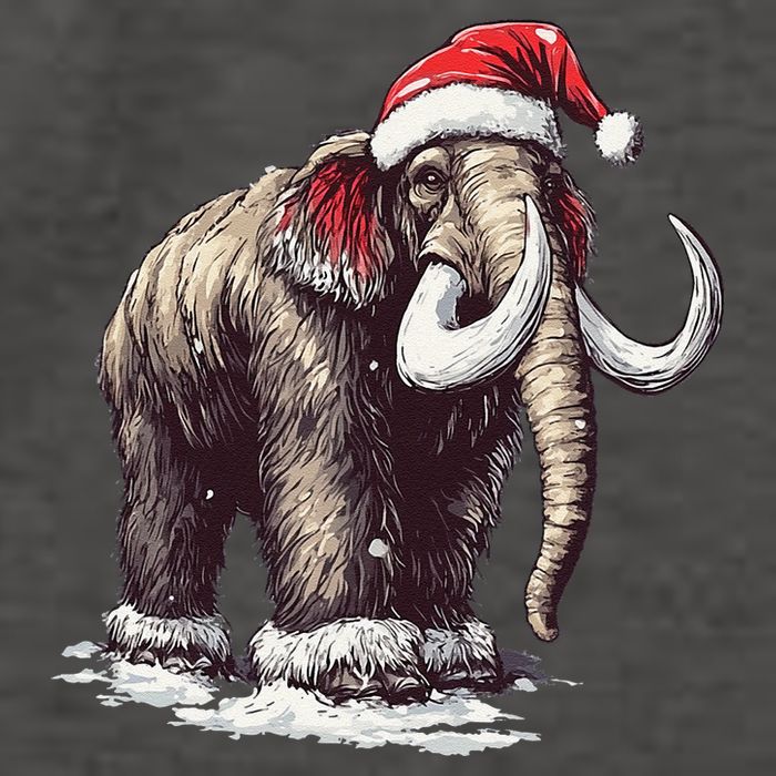 Santa Hat On Christmas Mammoth For Funny Vector Backpack