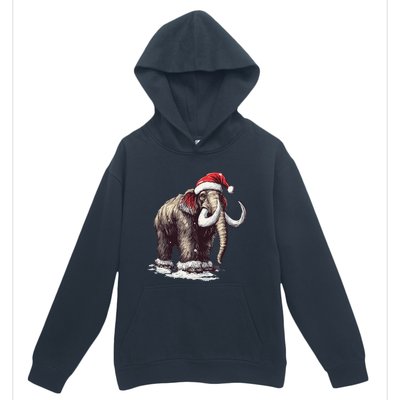 Santa Hat On Christmas Mammoth For Funny Urban Pullover Hoodie