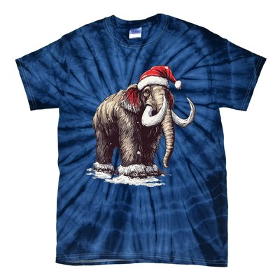 Santa Hat On Christmas Mammoth For Funny Tie-Dye T-Shirt