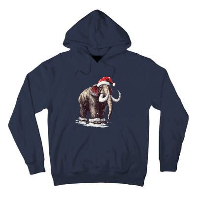 Santa Hat On Christmas Mammoth For Funny Tall Hoodie