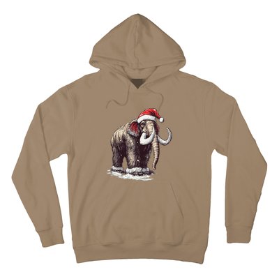 Santa Hat On Christmas Mammoth For Funny Hoodie