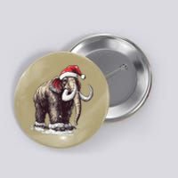 Santa Hat On Christmas Mammoth For Funny Button