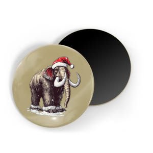 Santa Hat On Christmas Mammoth For Funny Magnet