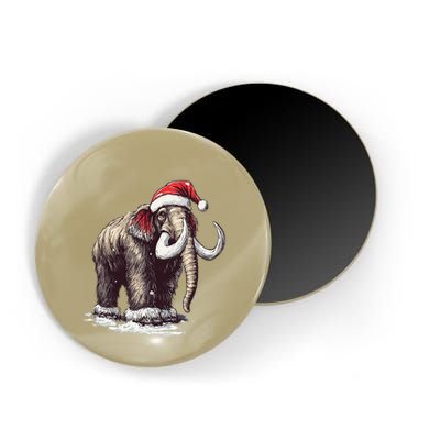 Santa Hat On Christmas Mammoth For Funny Magnet