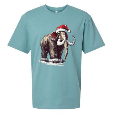 Santa Hat On Christmas Mammoth For Funny Sueded Cloud Jersey T-Shirt