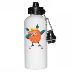 Skateboarding Hoot Owl on Skateboard Gift for Skater Aluminum Water Bottle