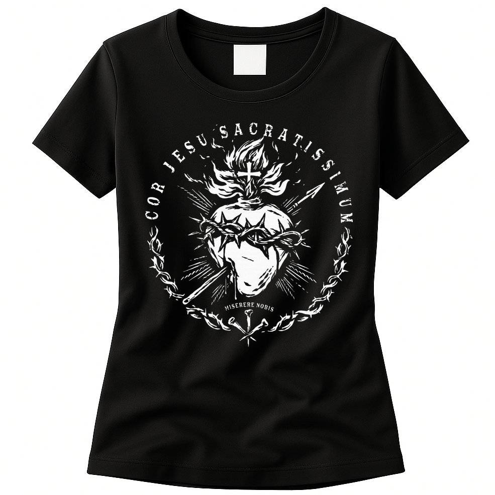Sacred Heart Of Jesus Catholic Devotion Womens T-Shirt