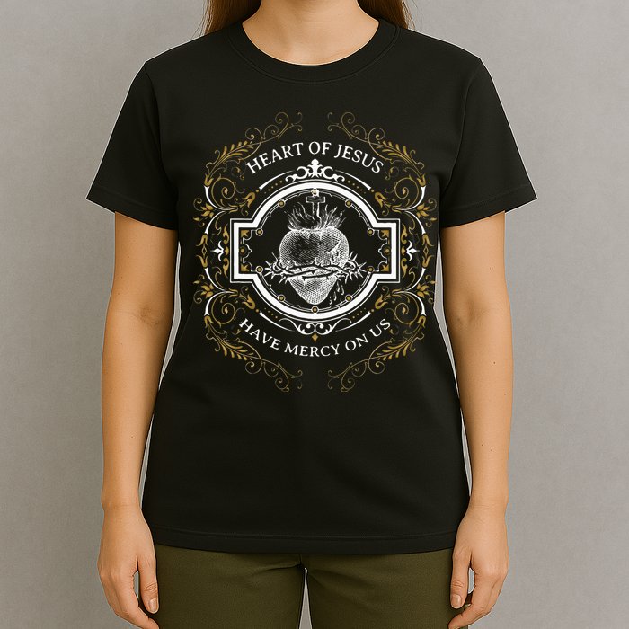 Sacred Heart Of Jesus Litany Vintage Blessing Catholic T-Shirt