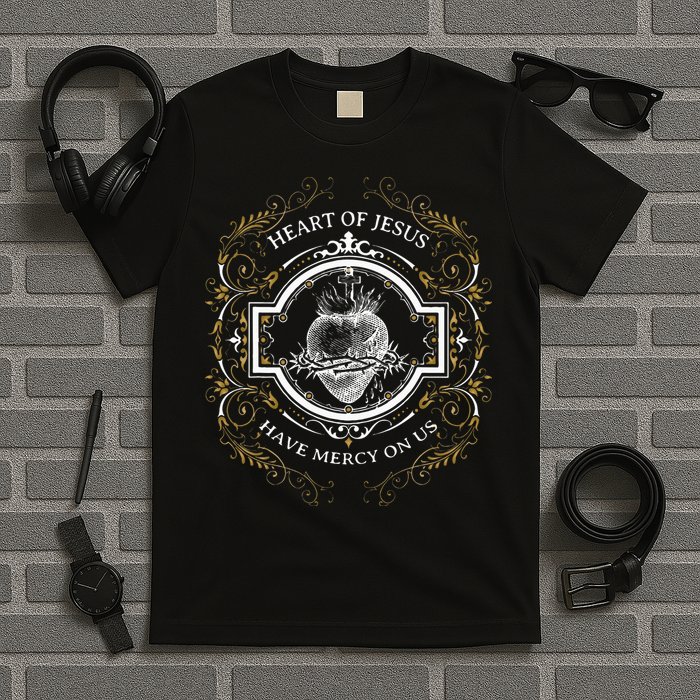 Sacred Heart Of Jesus Litany Vintage Blessing Catholic T-Shirt