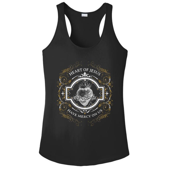 Sacred Heart Of Jesus Litany Vintage Blessing Catholic Ladies PosiCharge Competitor Racerback Tank