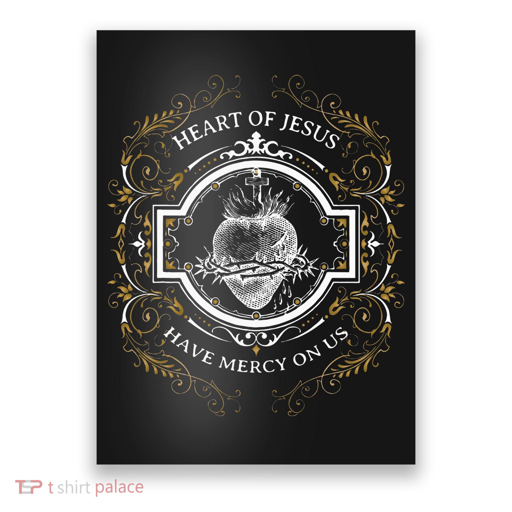 Sacred Heart Of Jesus Litany Vintage Blessing Catholic Poster
