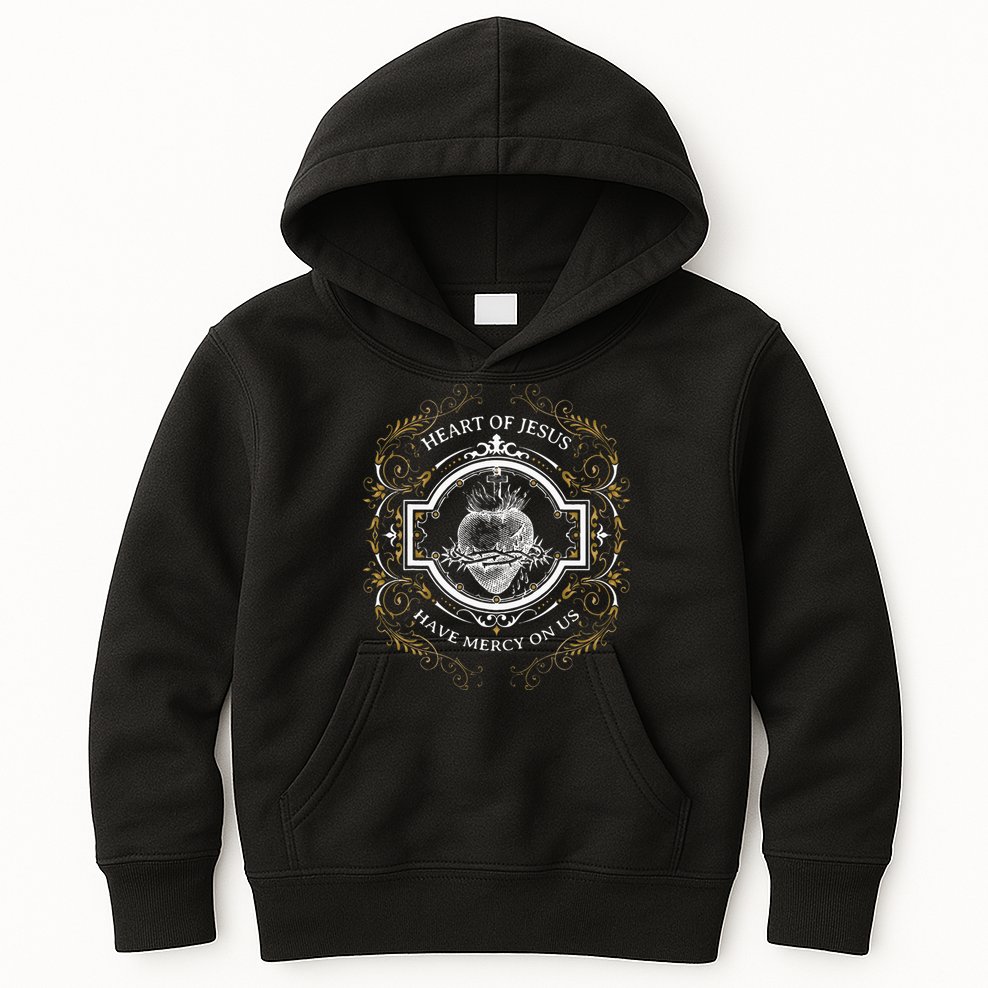 Sacred Heart Of Jesus Litany Vintage Blessing Catholic Kids Hoodie