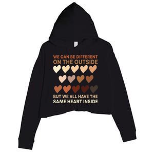 Same Heart On The Inside Black History Month BLM Melanin Crop Fleece Hoodie