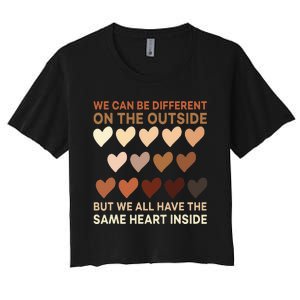 Same Heart On The Inside Black History Month BLM Melanin Women's Crop Top Tee