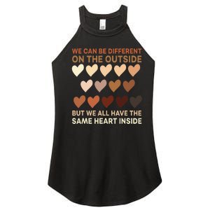 Same Heart On The Inside Black History Month BLM Melanin Women's Perfect Tri Rocker Tank