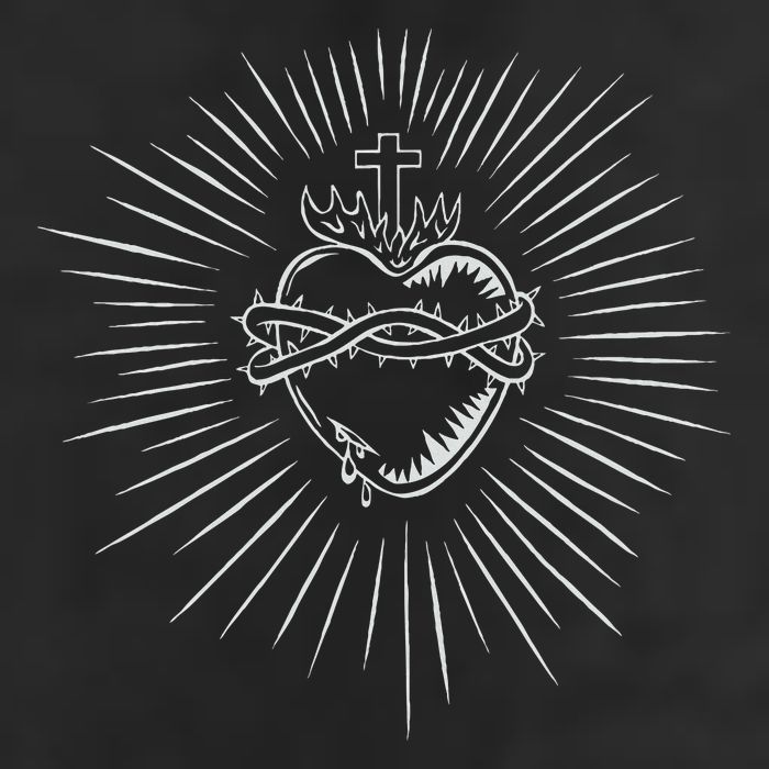Sacred Heart Of Jesus Catholic 7 Panel Mesh Trucker Snapback Hat