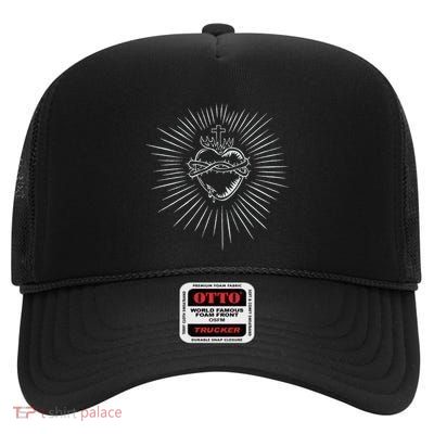 Sacred Heart Of Jesus Catholic High Crown Mesh Back Trucker Hat