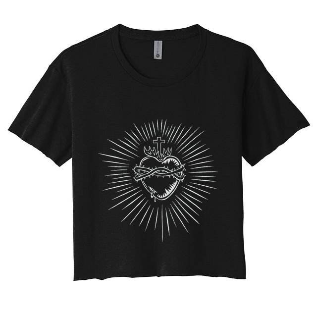 Sacred Heart Of Jesus Catholic Crop Top