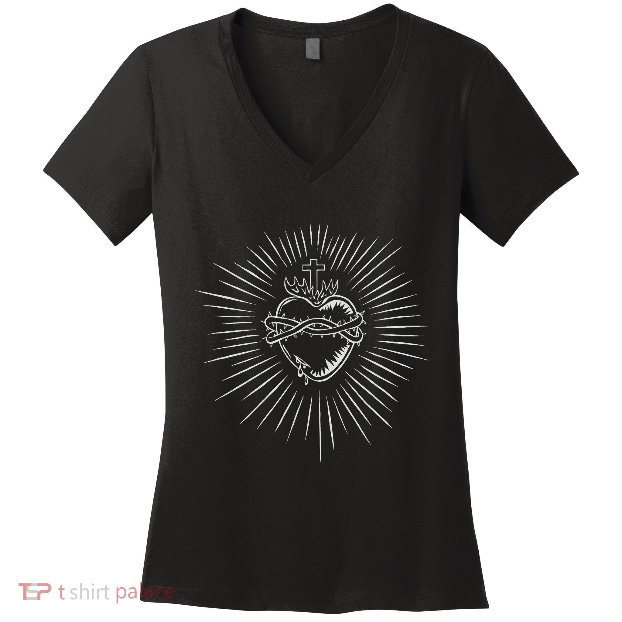 Sacred Heart Of Jesus Catholic Women's V-Neck T-Shirt