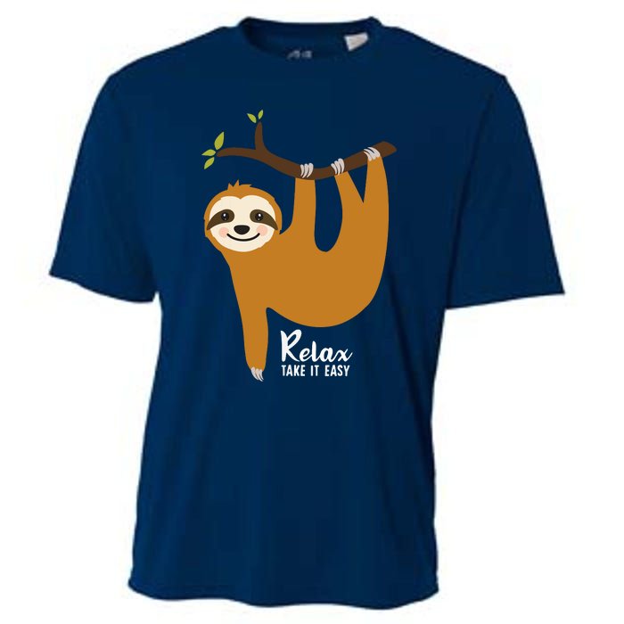 Sloth Hanging On A Tree Funny Sloth Lover Relax Take It Easy Cooling Performance Crew T-Shirt