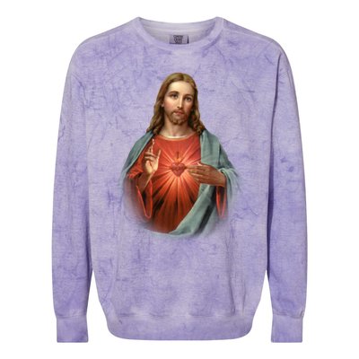 Sacred Heart Of Jesus Colorblast Crewneck Sweatshirt