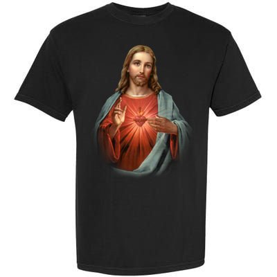 Sacred Heart Of Jesus Garment-Dyed Heavyweight T-Shirt