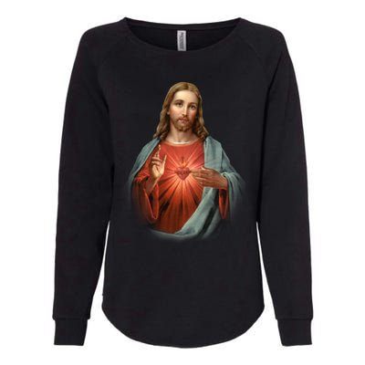 Sacred Heart Of Jesus Womens California Wash Sweatshirt