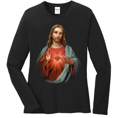 Sacred Heart Of Jesus Ladies Long Sleeve Shirt
