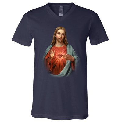 Sacred Heart Of Jesus V-Neck T-Shirt