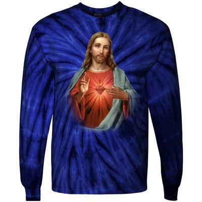 Sacred Heart Of Jesus Tie-Dye Long Sleeve Shirt