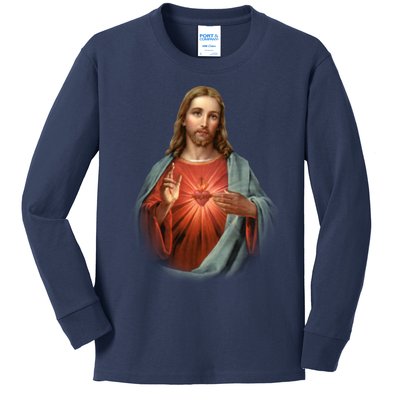 Sacred Heart Of Jesus Kids Long Sleeve Shirt